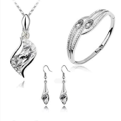 925 Sterling Silver Crystal Jewelry Set