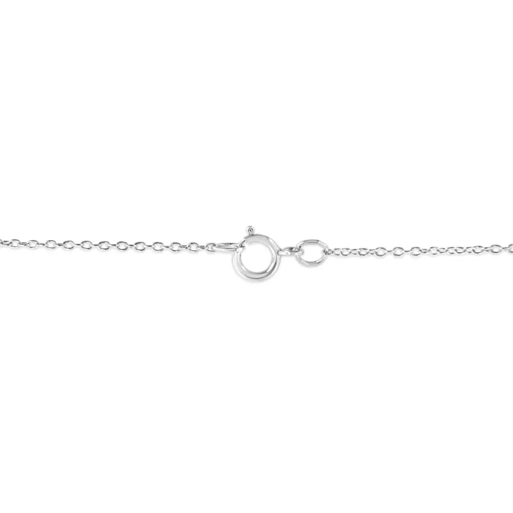 Diamond Pavé Angel Wing Double Heart Sterling Silver Necklace 1/20 Cttw