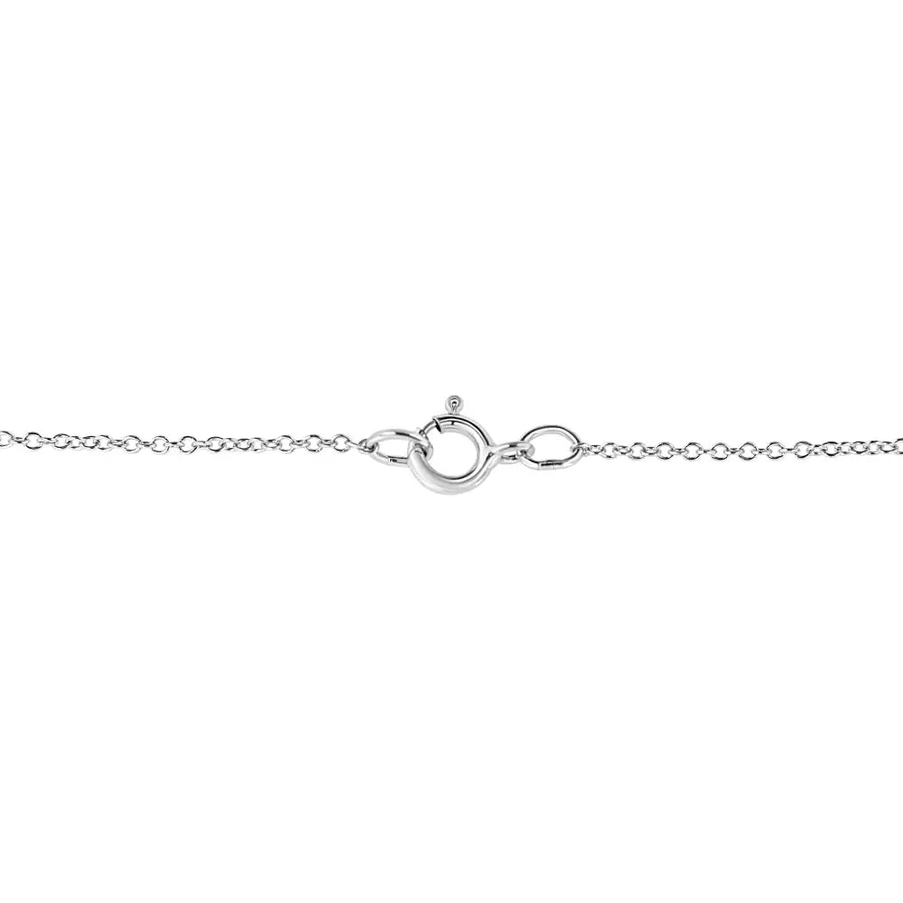 Diamond Double Heart Pendant Necklace in Sterling Silver 18 Inch