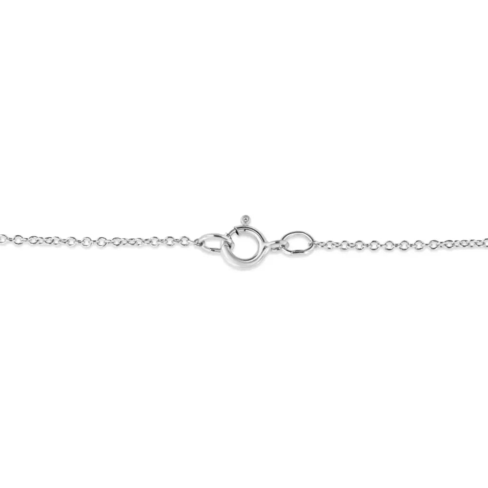 Diamond Double Circle Satin Pendant in Sterling Silver 1/20 Cttw