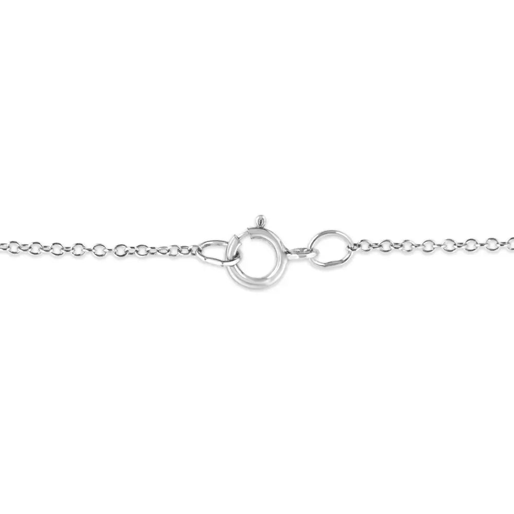 Diamond Starfish Pendant Necklace in Sterling Silver 1/30 cttw 18 Inch