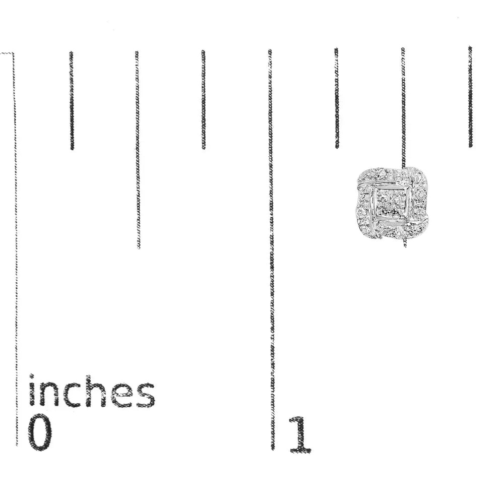 Sterling Silver Diamond Swirl Square Knot Stud Earrings