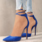 One-line buckle high heel sandals plus size