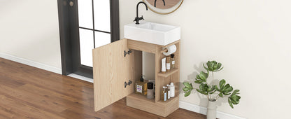 18.6' Bathroom Vanity with Sink, Bathroom Vanity Cabinet with Two-tier Shelf,...