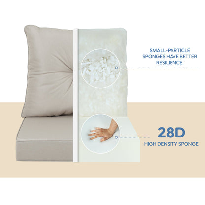 Outdoor Deep Seat Cushion Set Polyester Beige 24x24x4in Waterproof