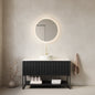 48' Bathroom Vanity with Sink, Freestanding Cabinet 3 Doors Open Shelf Sintered Stone