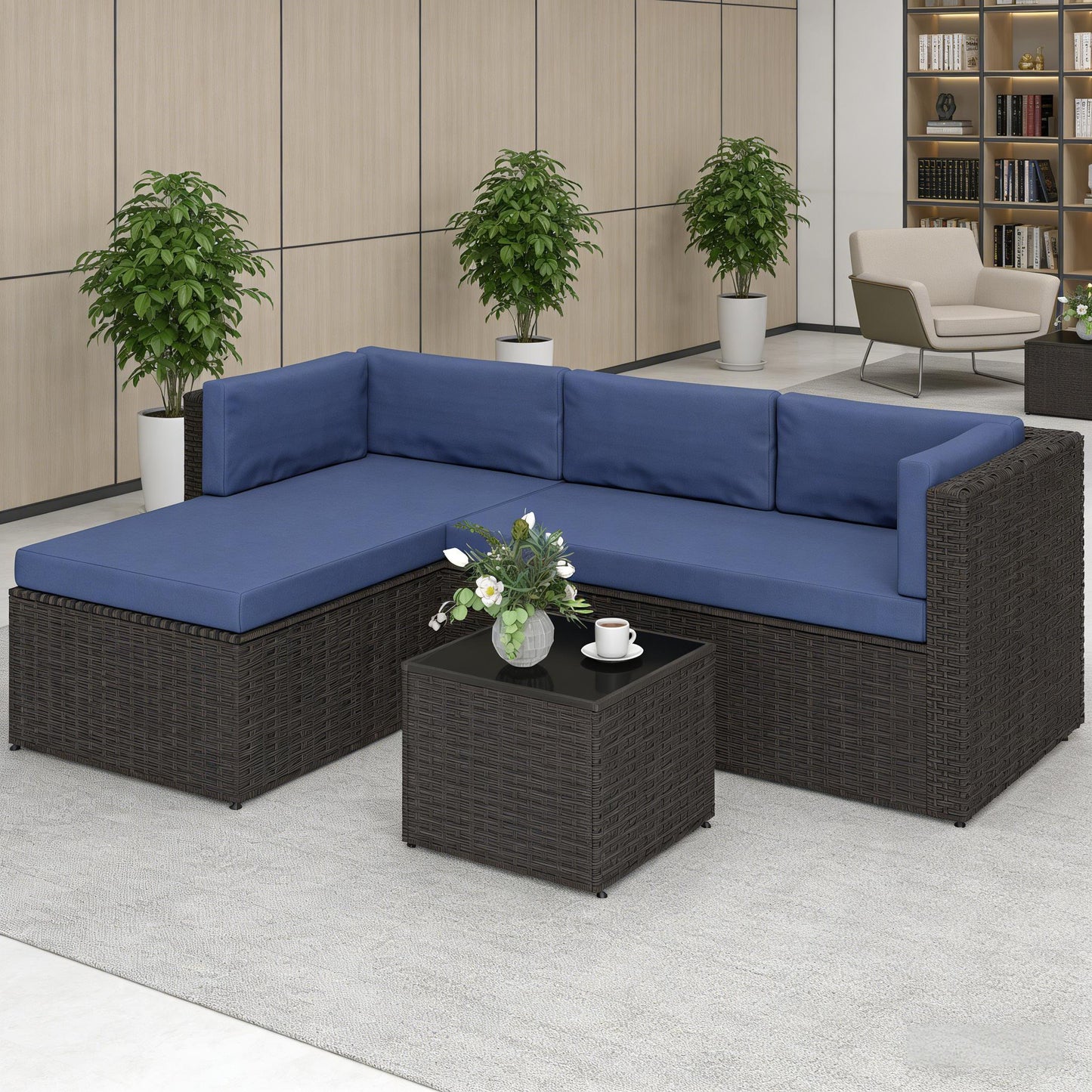Comfortable Conversation Furniture Set,3 Piece Outdoor Furniture Set