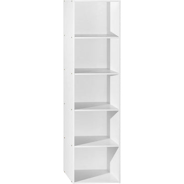 Slim Engineered Wood Bookcase With Storage For Living Room