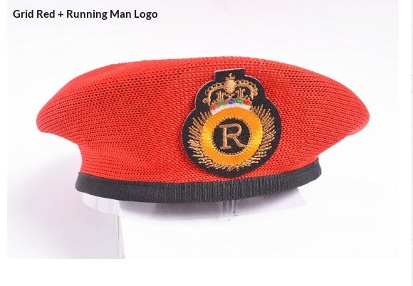 Childrens Star-themed Performance Beret Red Security Uniform Sailor Dance Cap Equestrian Hat
