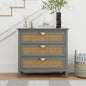 3-Drawer Cabinet - Natural Rattan - Suitable for Bedroom, Living Room, or Study