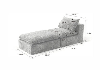 Sofa Cloud 2 Seat Modular Chenille Dark Gray 69