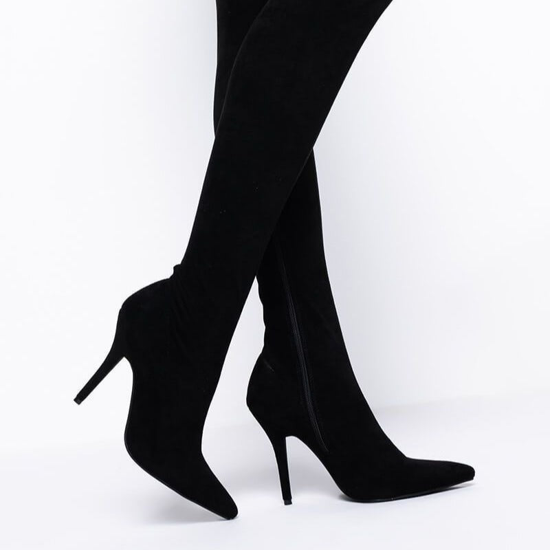 Suede Over-the-knee Stretchy Thigh-high Womens Boots
