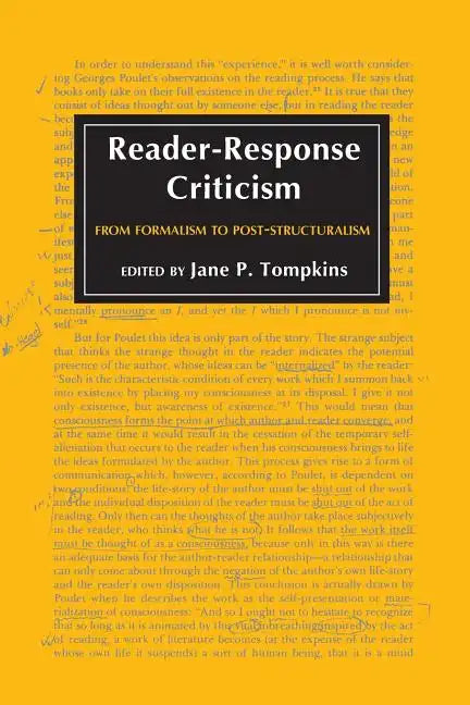 Reader-Response Criticism: From Formalism to Post-Structuralism - Paperback