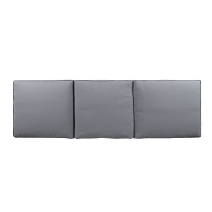 Outdoor Chaise Lounge Acacia Wood Gray Full-Length Cushion 78.75x24x30.5 In