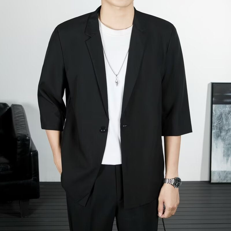 Five Quarter Sleeve Petite Blazer Hong Kong Style Trendy Brand Single Breasted Coat