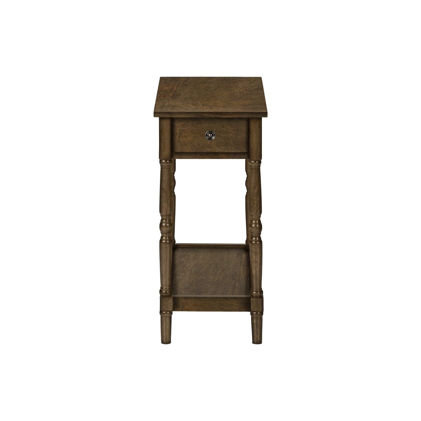 Accent End Table, 2 Tier, Storage Drawer, Traditional Stylish Design