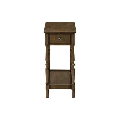 Accent End Table, 2 Tier, Storage Drawer, Traditional Stylish Design