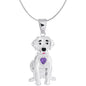 Sterling & Crystal Pup Necklace