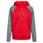 adidas Boys Pullover Hoodie Poly Hooded Sweatshirt Better Scarlet Red Heather