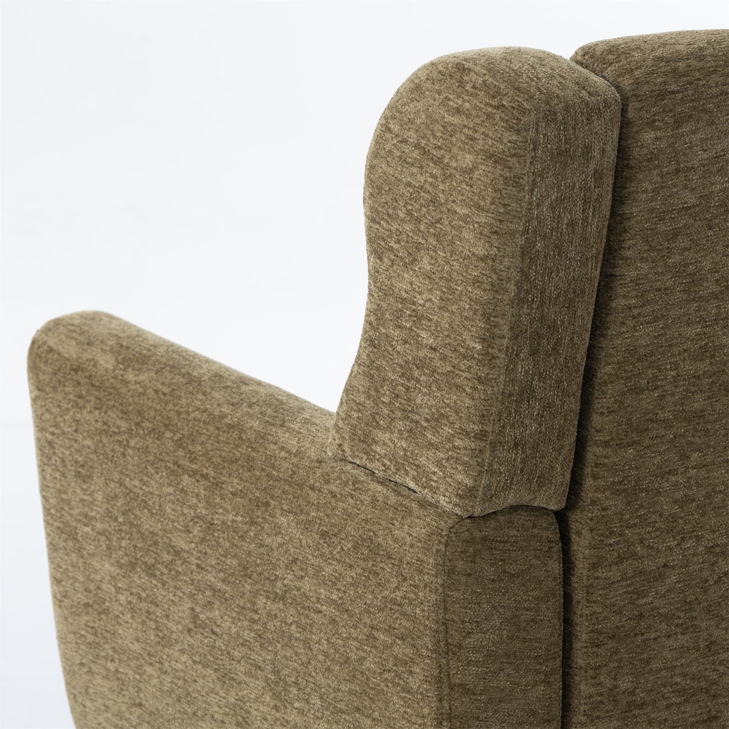 Accent Chair Chenille Olive Green Rubberwood Legs 28x29x38 In 275 LB
