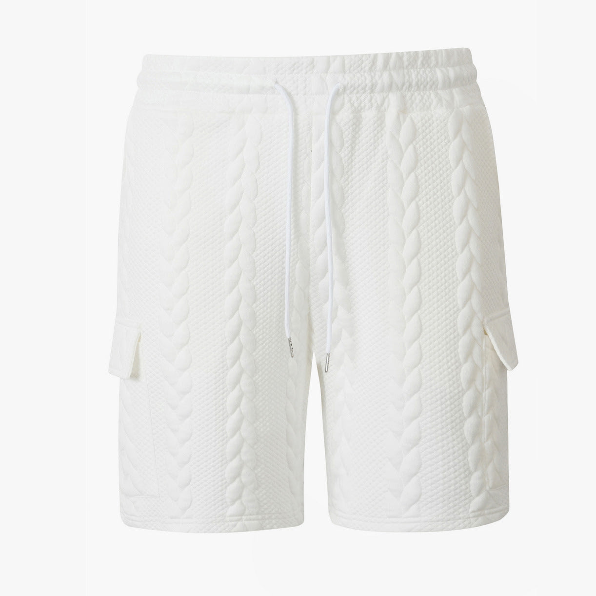 Mens Drawstring Jacquard Casual Shorts