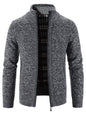Men's Plus Size Zip-Up Long Sleeve Cardigan