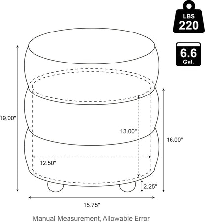 Round Upholstered Ottoman With Storage Gradient Brown