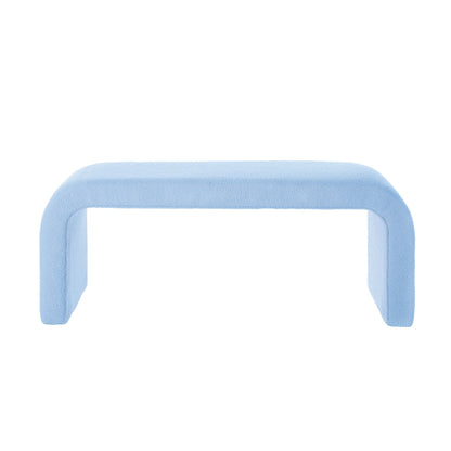 Set of 3 U-Shaped Modern Bench Teddy Ottoman Bench for Entryway, Bedroom End