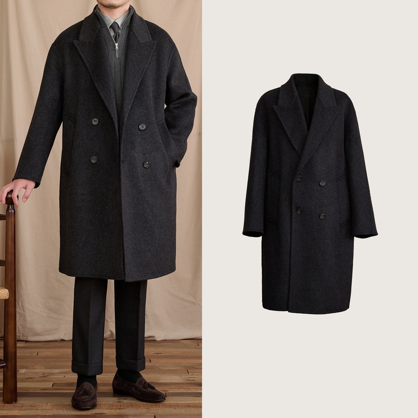 Wool Casual Loose Mid-Length Coat