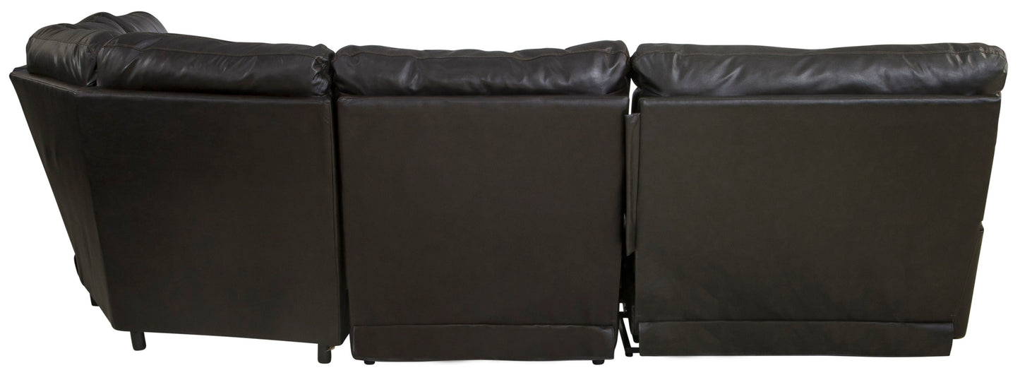 Como - 5 Piece Italian Leather Match Reclining Sectional