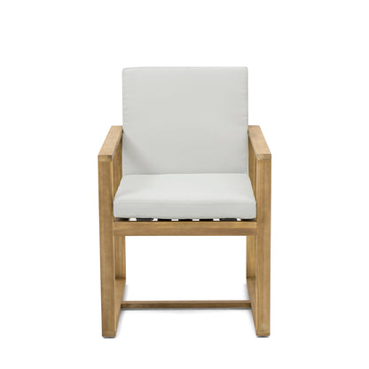 Outdoor Dining Chair Acacia Wood Set of 2