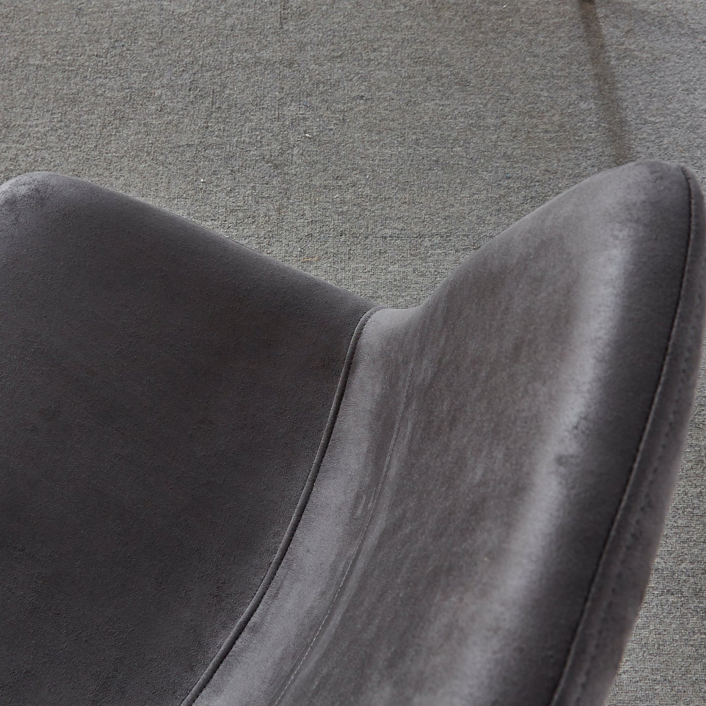 Dining Chair Mid-Century Modern Velvet Gray Metal Legs Set of 2