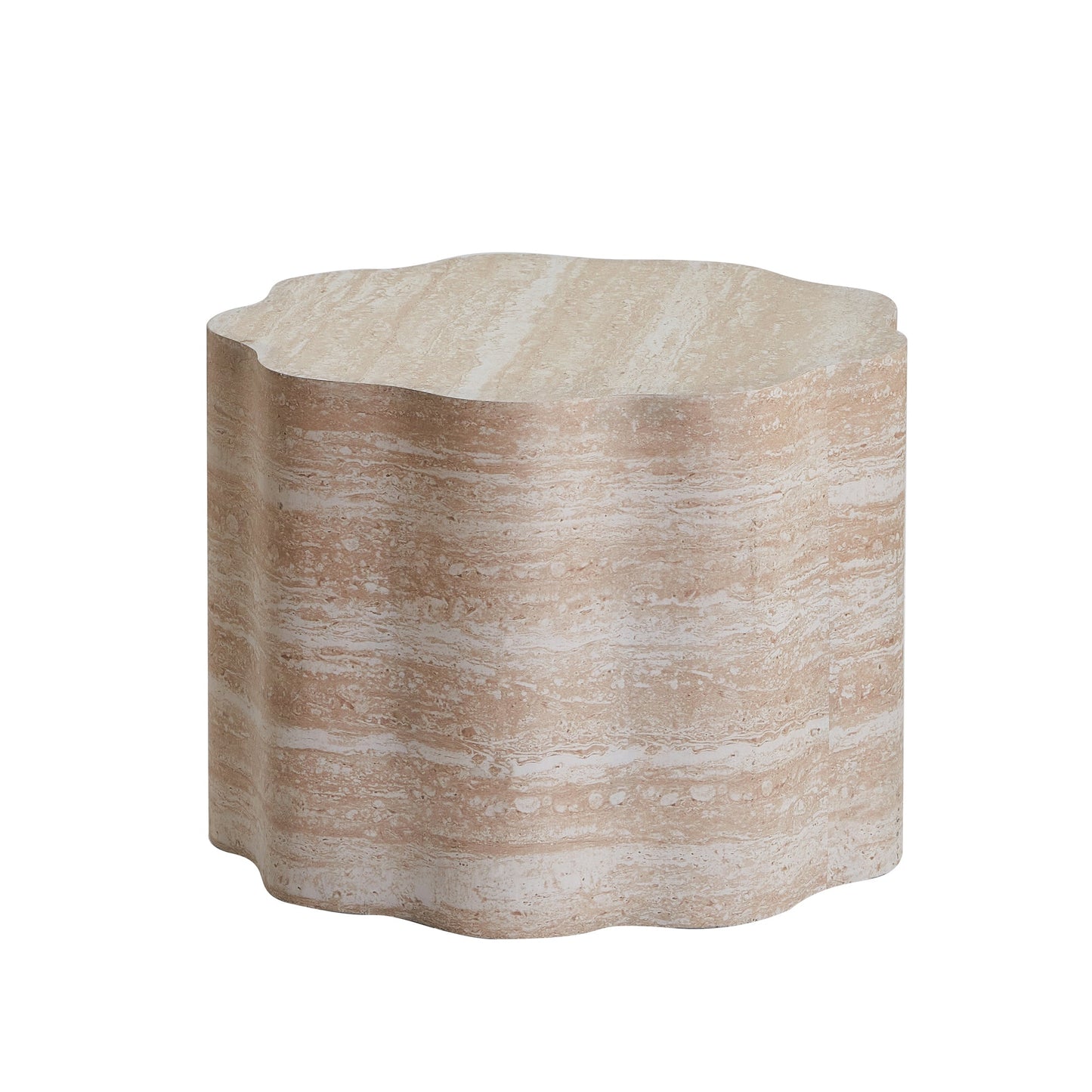 Set of 2 Round Coffee Side Tables, Faux Mars Pattern, Minimalist, Living Room