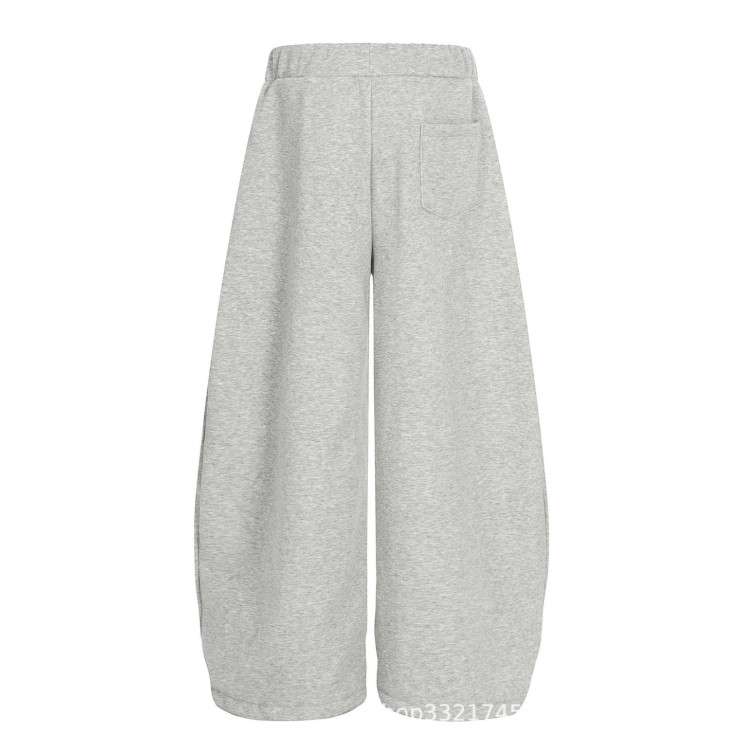 Starry Embroidery Fleece Lined Casual Pants For Women Loose Fit Trousers