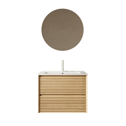 24' Bathroom Vanity with Sink, Wall-Mounted Floating Plywood Bathroom Storage