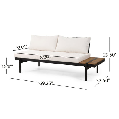 Outdoor Sectional Set Acacia Wood 4 Piece Seats 5