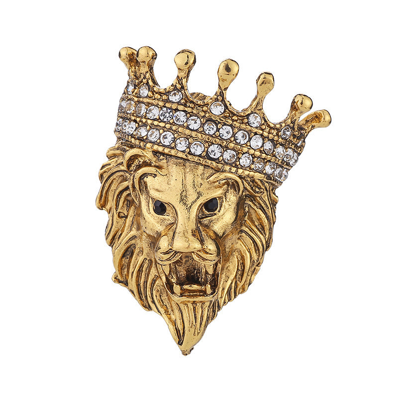 Fierce Lion Head And Tiger Personalized Vintage Brooch