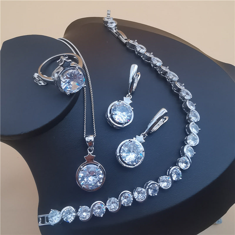 Four-Piece Set Star And Round Shapes European And American Style Tanzanite