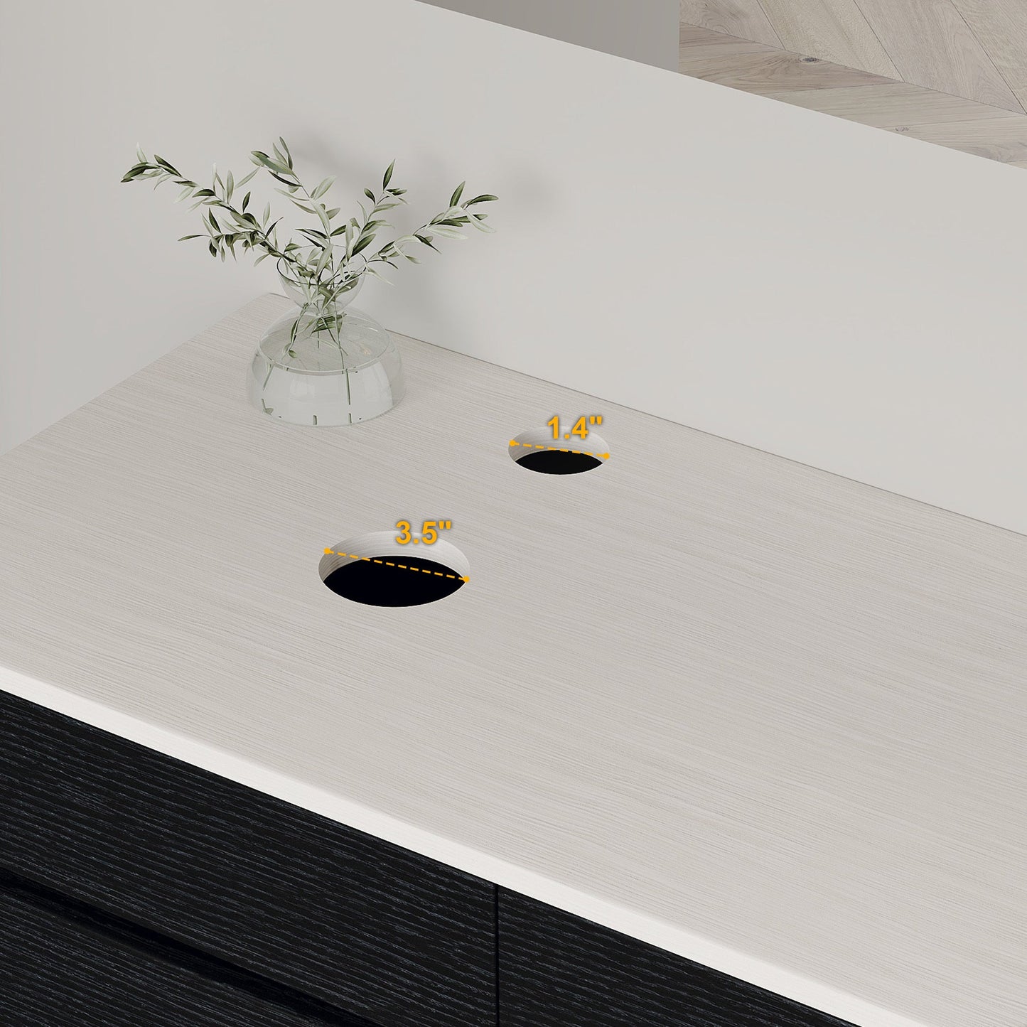 31.5' Modern Wall-Mounted Single Sink Bathroom Vanity Base Only Painted Floating