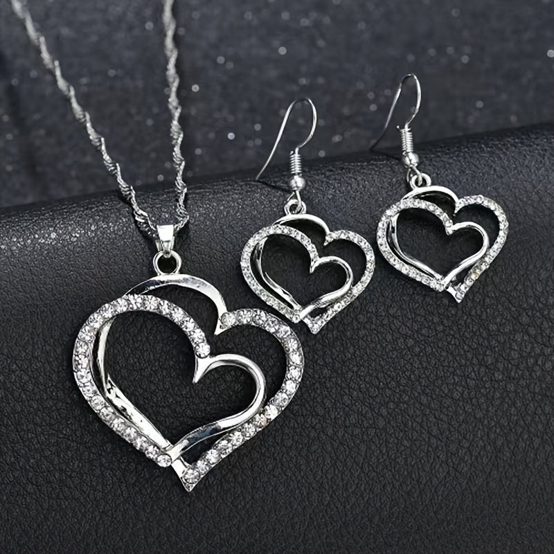 Cross-border Bestseller Creative Round Ring Heart-Shaped Pendant Necklace