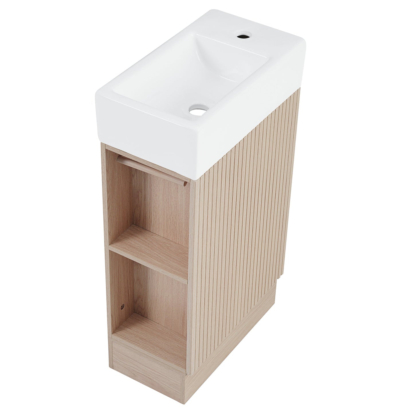 18.6' Bathroom Vanity with Sink, Bathroom Vanity Cabinet with Two-tier Shelf,...