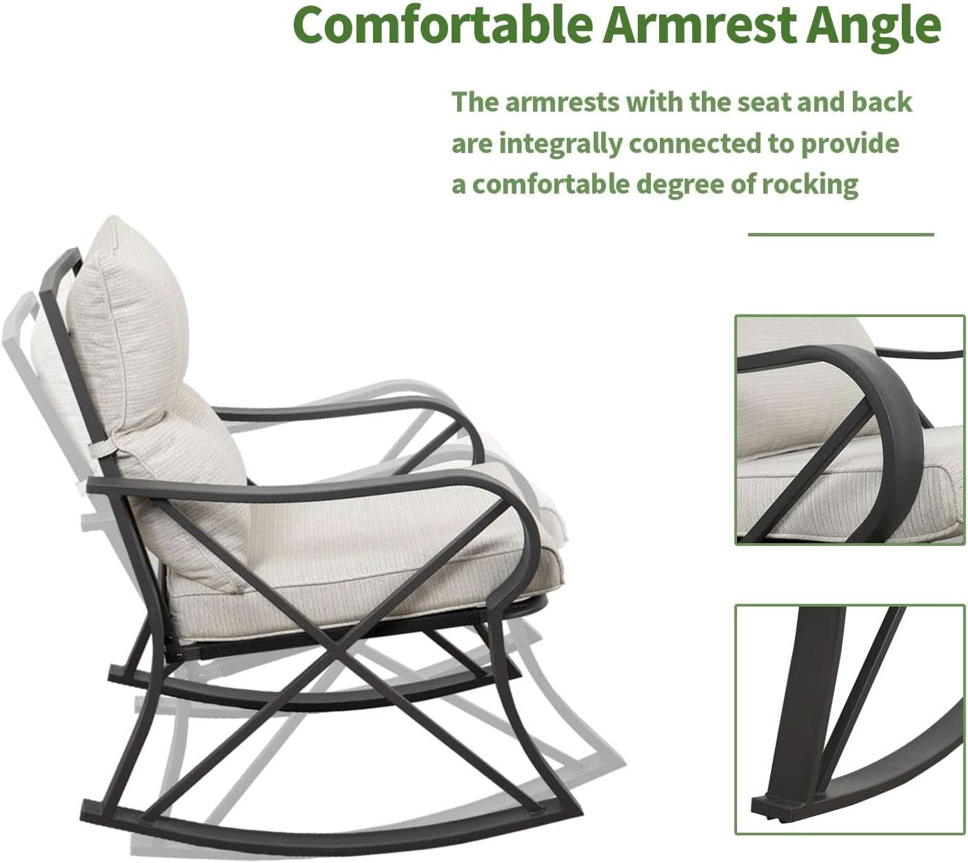 Three Piece Outdoor Bistro Set with Rocking Chairs