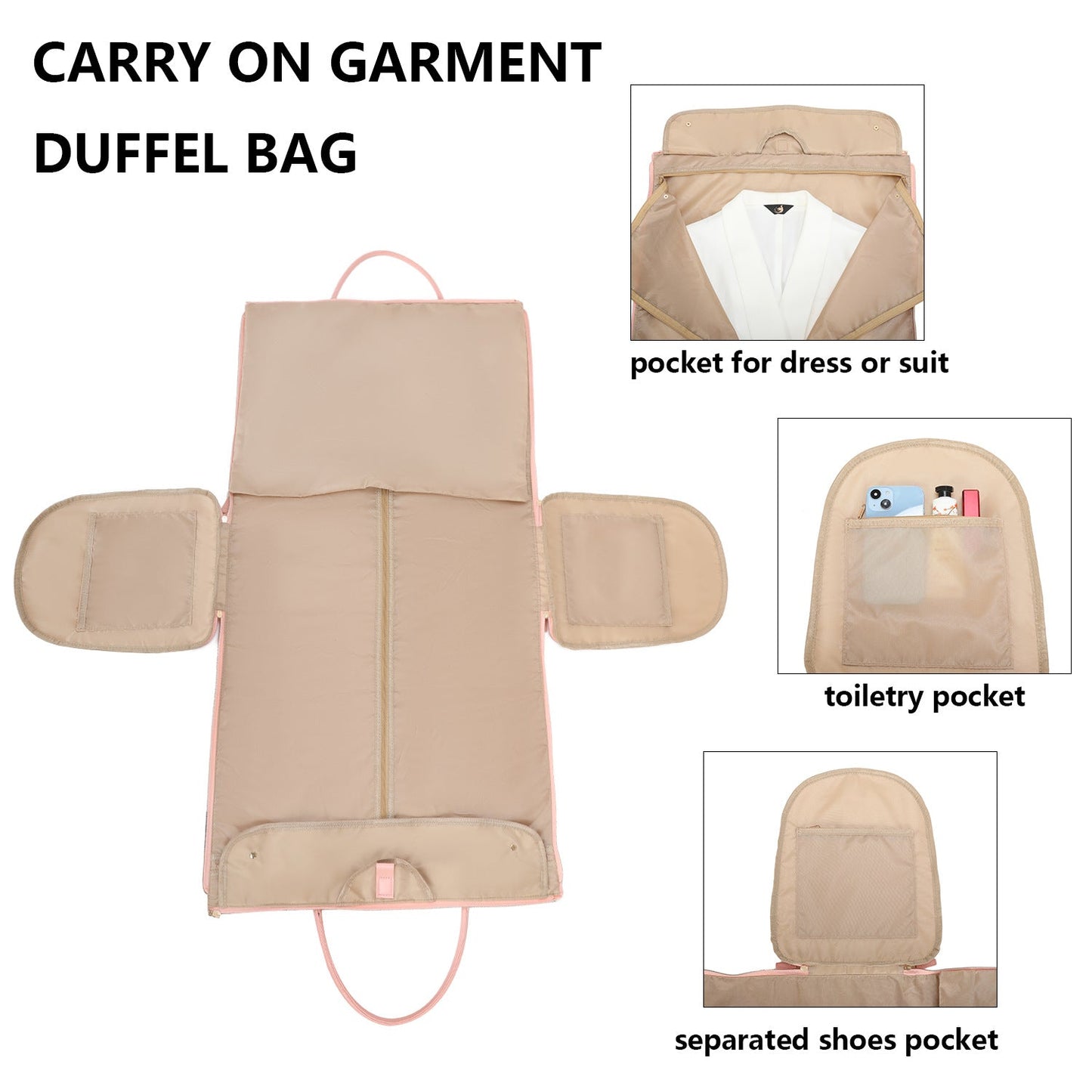 Travel Bag Clothing Storage BagPU Travel Gym Bag Foldable