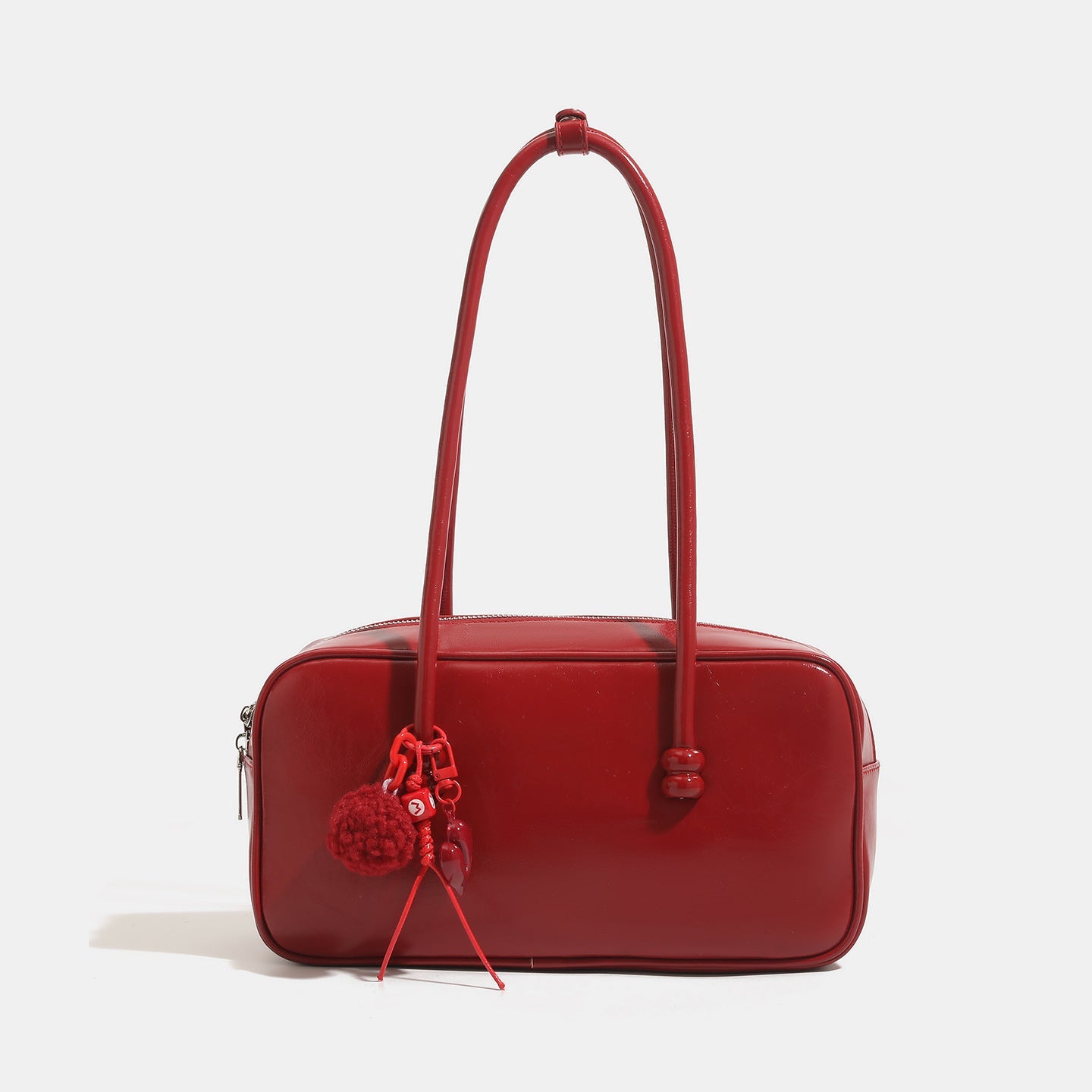 Womens Sophisticated Red Large-capacity Underarm Shoulder Bag