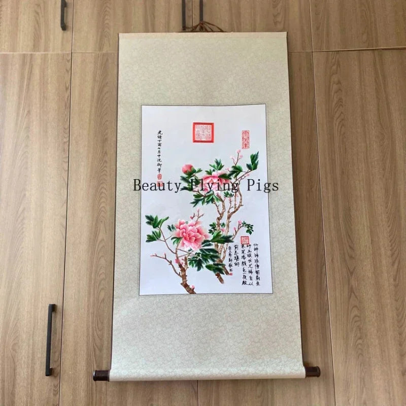 Silk Embroidery Scroll Painting – Chinese Style Silk Handicraft