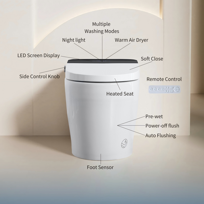 Tankless Smart Toilet With Bidet Built In, One-piece Bidet Toilet Seat, Auto ...