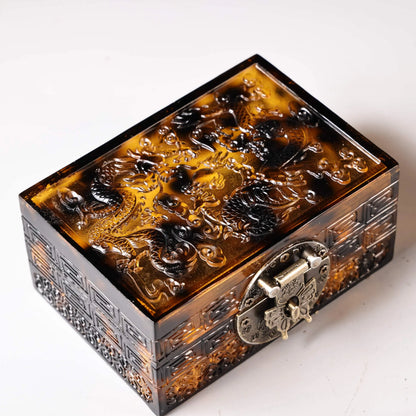 4" Old Hawksbill Turtle High Relief Long Box Amulet