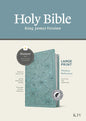 KJV Large Print Thinline Reference Bible, Filament Enabled (Leatherlike, Floral Leaf Teal, Indexed, Red Letter) - Imitation Leather