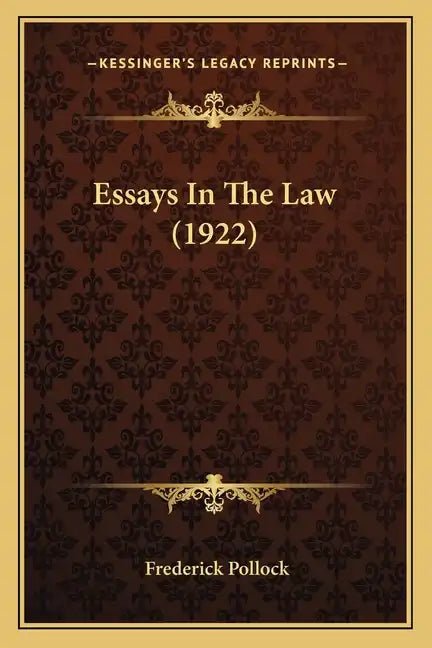 Essays In The Law (1922) - Paperback