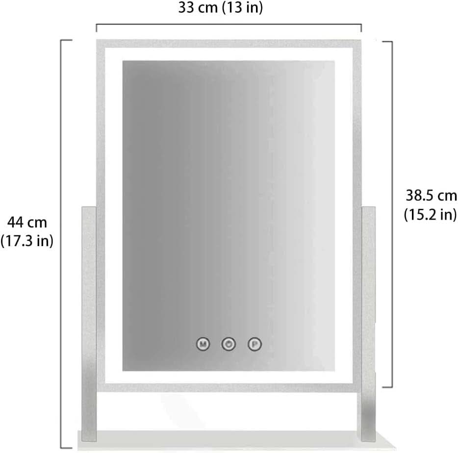 17In White Lighted Makeup Mirror 3 Color Lighting Modes And 5X Magnification